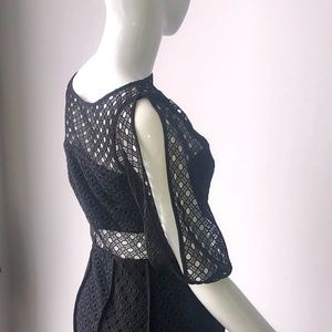 Sandro Black Lace "cut-out" Dress